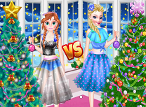 Anna si Elsa Concurs de Impodobit Bradul