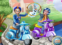 Anna si Elsa cu Scuterul