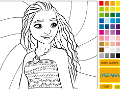 Coloreaza cu Printesa Moana