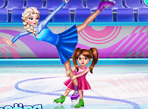 Elsa cu Fiica la Patinaj