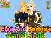 Elsa si Barbie Stil de Armata