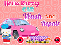 Hello Kitty Spala si Repara Masina