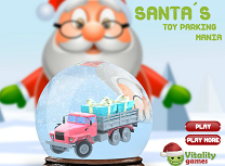 Mos Craciun Parcheaza Masinile de Jucarie
