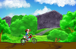 Ash Ketchum cu Motocicleta