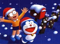 Doraemon Puzzle de Craciun