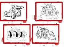 Inapoi la Scoala Carte de Colorat cu Masini