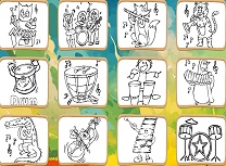 Carte de Colorat Ustensile Muzicale